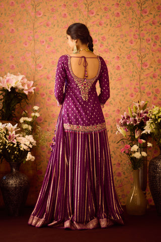 Phlox Purple Pink kurta Skirt set