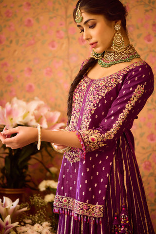 Phlox Purple Pink kurta Skirt set