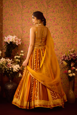 Gold Yellow Mustard Lehenga Set