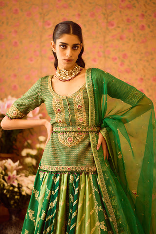 Jasper Green Choli Lehenga Set