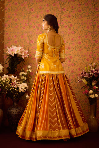 Yam Golden Yellow Mustard Choli Lehenga Set