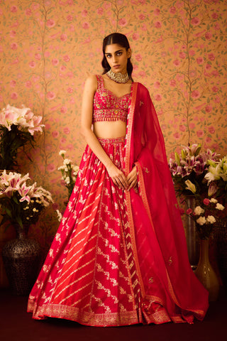 Scarlet Red Maroon Lehenga Set