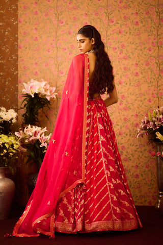 Scarlet Red Maroon Lehenga Set