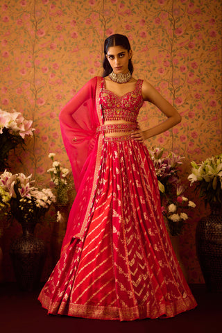 Scarlet Red Maroon Lehenga Set