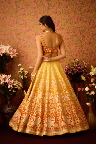 Spectra Yellow Orange Lehenga Set