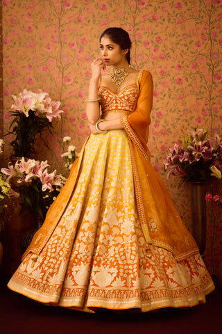 Spectra Yellow Orange Lehenga Set