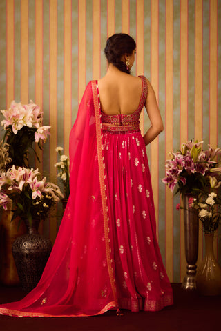 Scarlet Red Maroon Lehenga Set