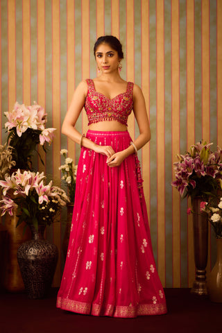 Scarlet Red Maroon Lehenga Set