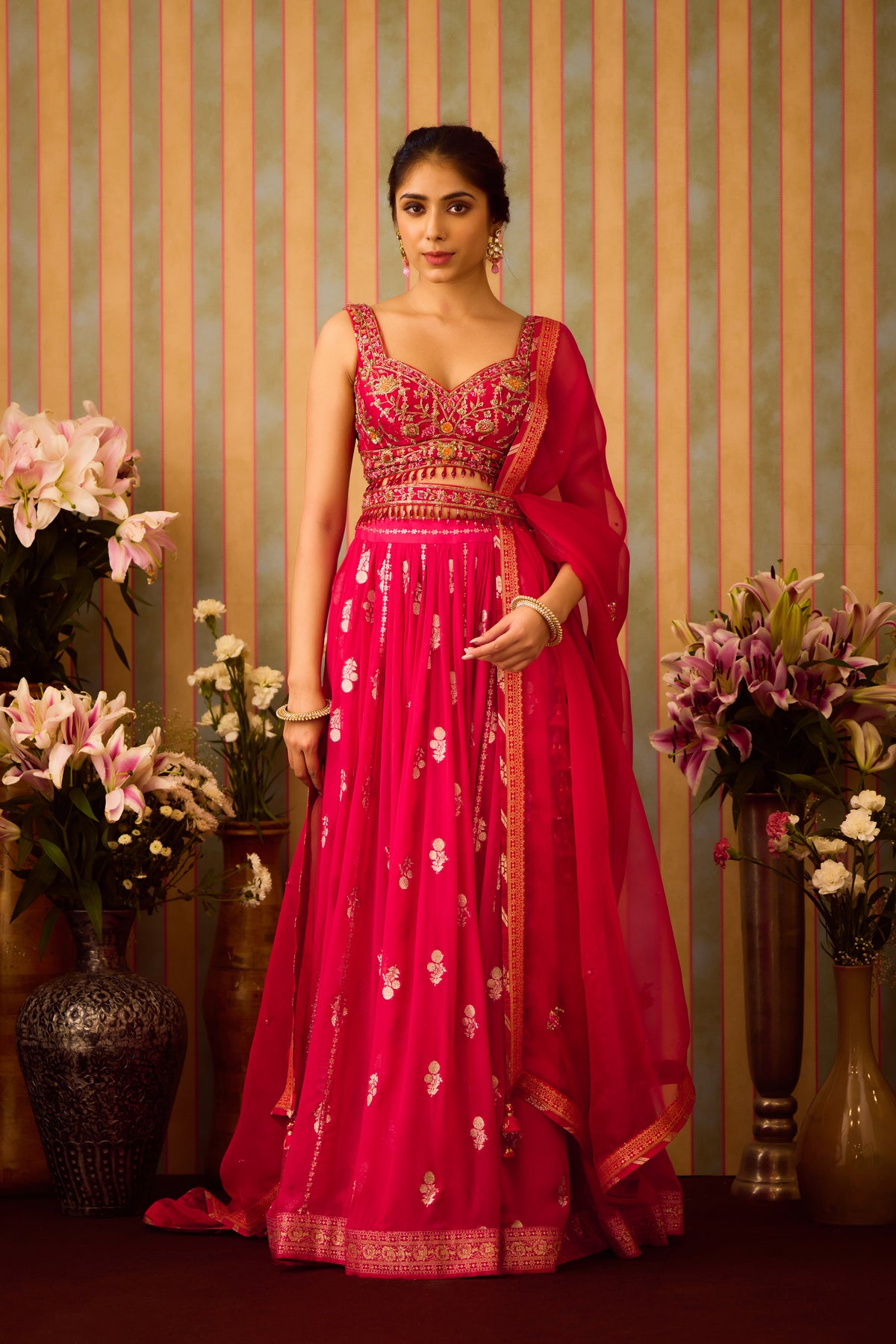 Scarlet Red Maroon Lehenga Set