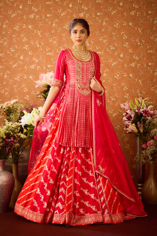 Scarlet Red Maroon Lehenga Set