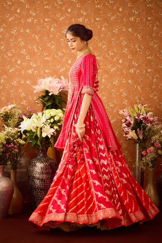 Scarlet Red Maroon Lehenga Set