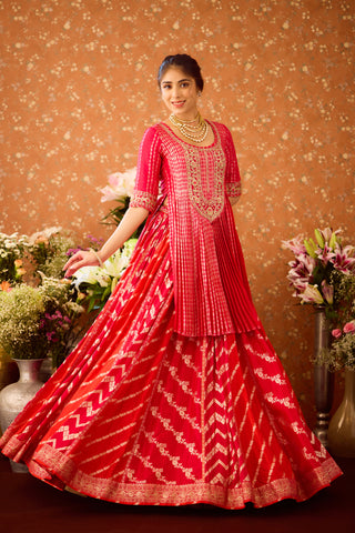 Scarlet Red Maroon Lehenga Set