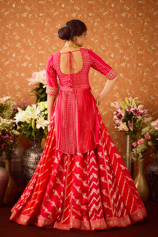 Scarlet Red Maroon Lehenga Set