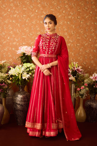 Persian Maroon Anarkali Suit