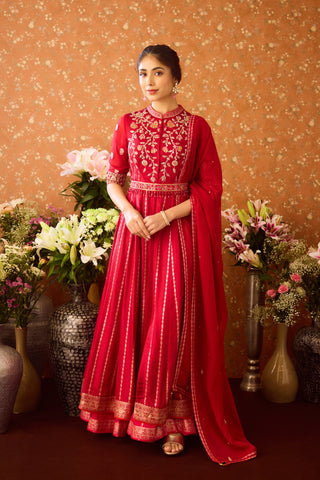 Persian Maroon Anarkali Suit