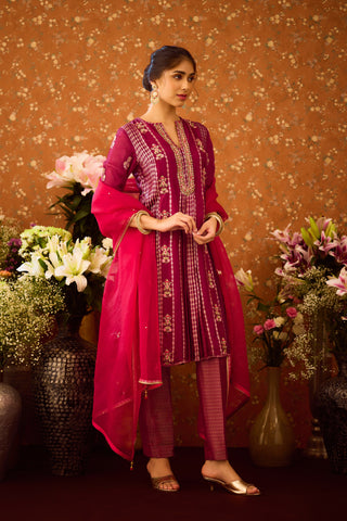 Raspberry Purple Kurta  Set