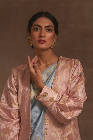 'Mohar' Gulabo Tanchoi Benarasi Handloom Jacket