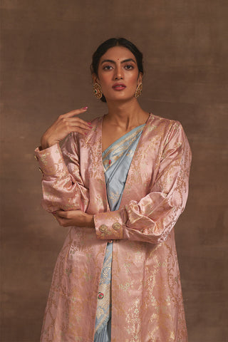 'Mohar' Gulabo Tanchoi Benarasi Handloom Jacket