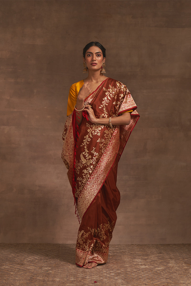 'Rangeen Rubai' Kadiyal Benarasi Handloom Sari