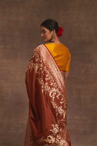 'Rangeen Rubai' Kadiyal Benarasi Handloom Sari