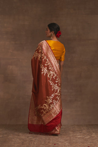 'Rangeen Rubai' Kadiyal Benarasi Handloom Sari