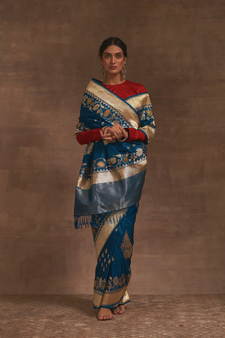 'Madhumohini' Neeli Benarasi Handloom Sari