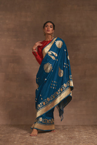 'Madhumohini' Neeli Benarasi Handloom Sari