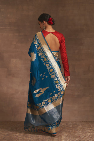 'Madhumohini' Neeli Benarasi Handloom Sari