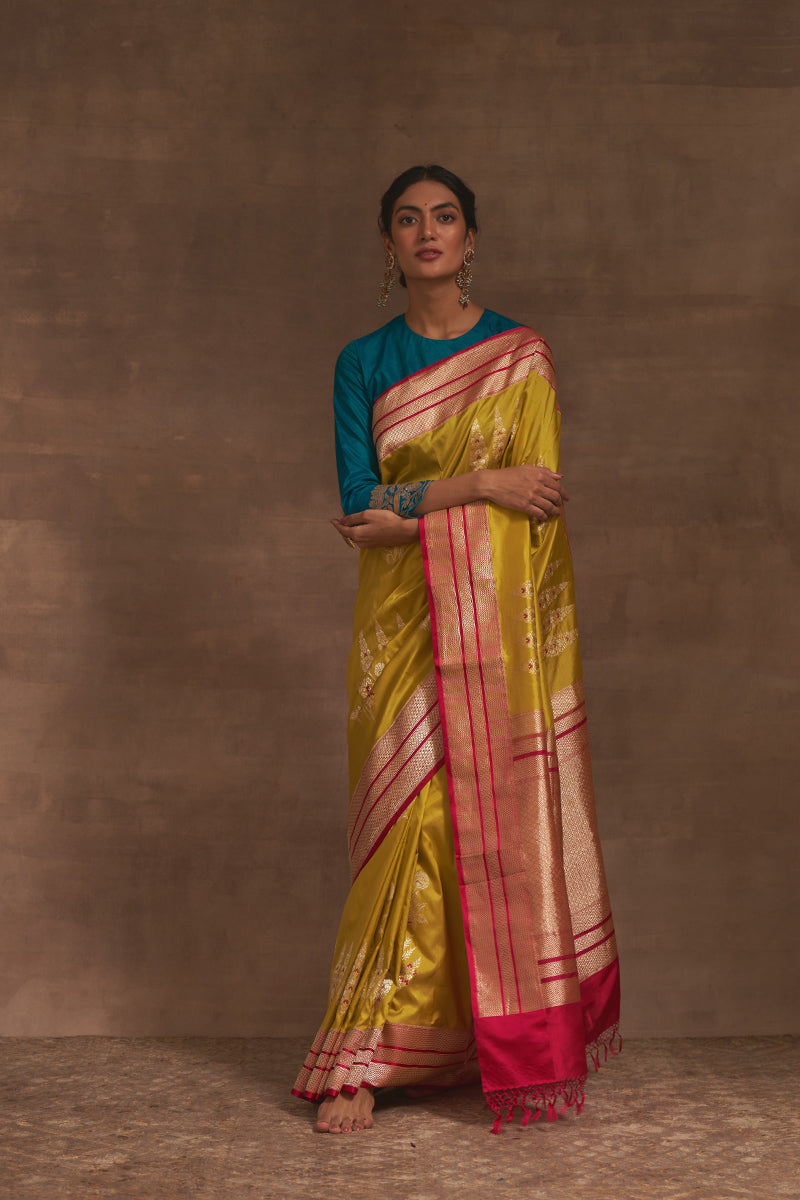 'Banno ki Bagiya' Dhani Kadiyal Benarasi Handloom Sari