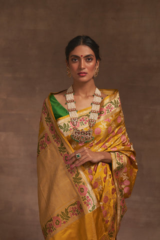 'Akash Kusum' Pitambari Gyasar Benarasi Handloom Sari