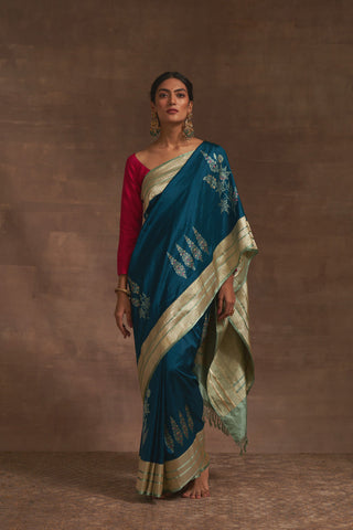 'Banno ki Bagiya' Firozi Kadhua Benarasi Handloom Sari