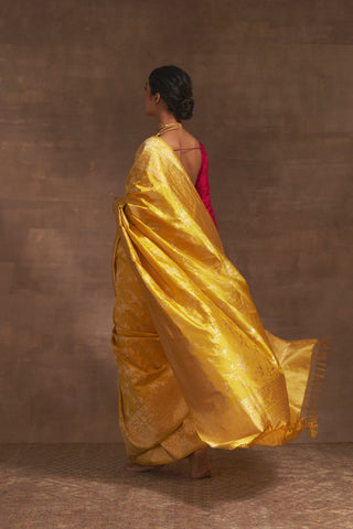 'Champai Noor' Peeli Benarasi Handloom Sari