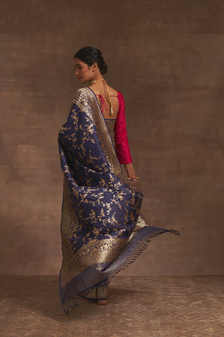 'Champai Noor' neel Benarasi Handloom Sari