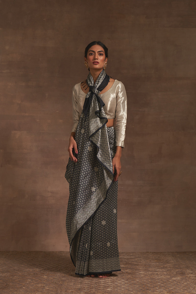 'Jhilmil Sitara' Syah Benarasi Handloom Sari