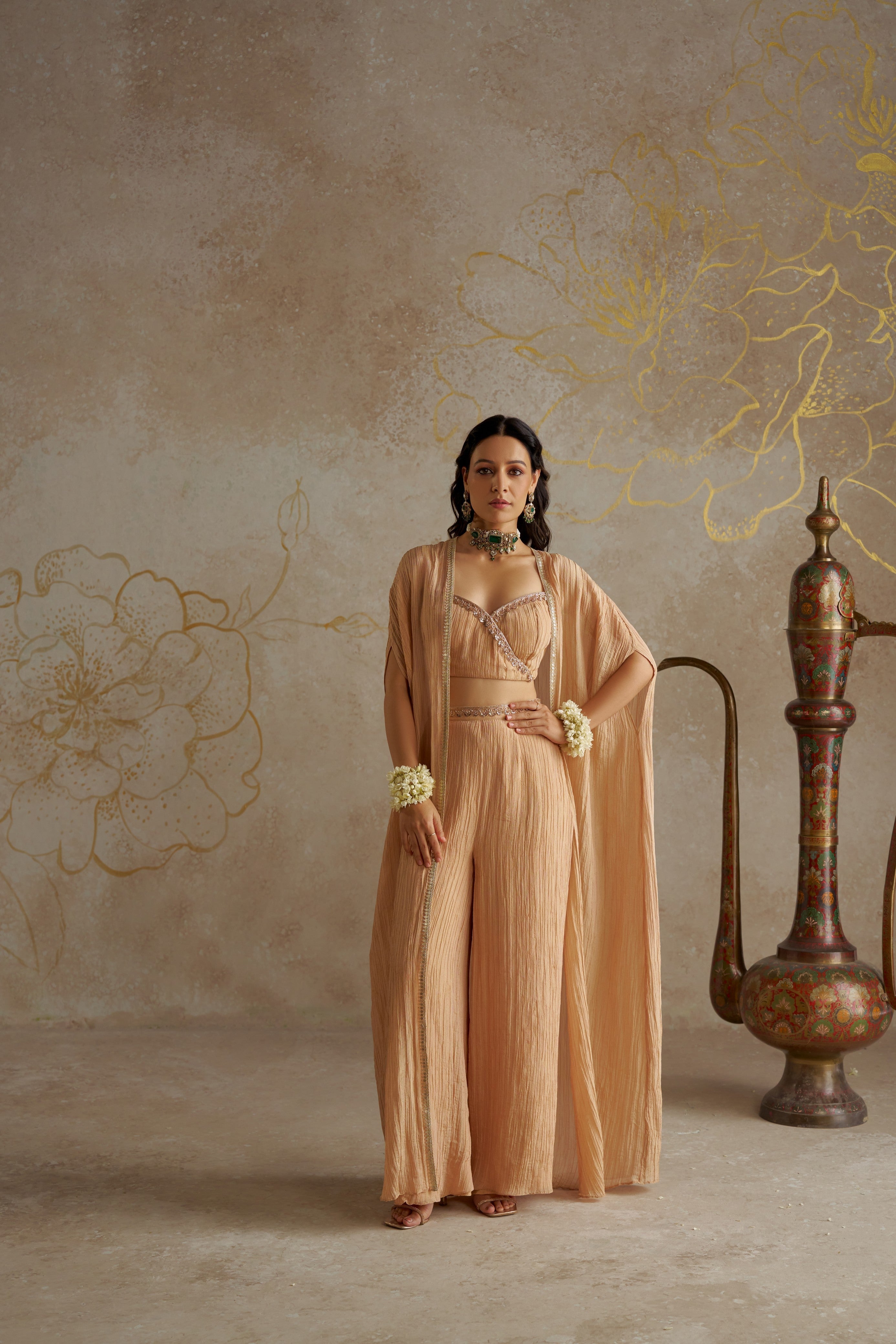 Blush Tissue Cape Set