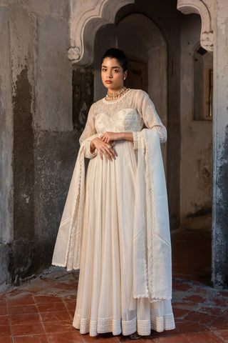 A high neck anarkali with duptta