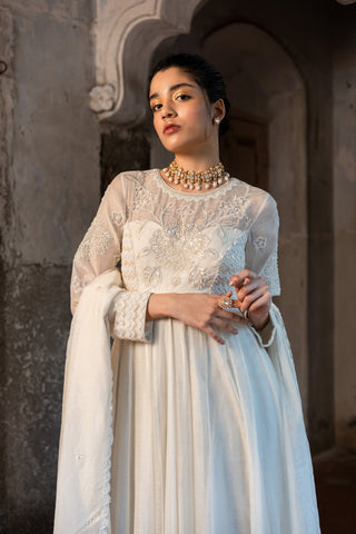 A high neck anarkali with duptta