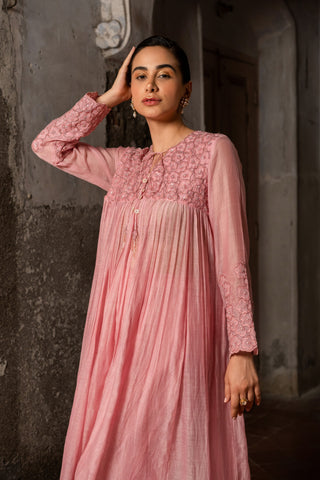 A baby pink kurta set with pants