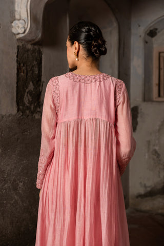 A baby pink kurta set with pants