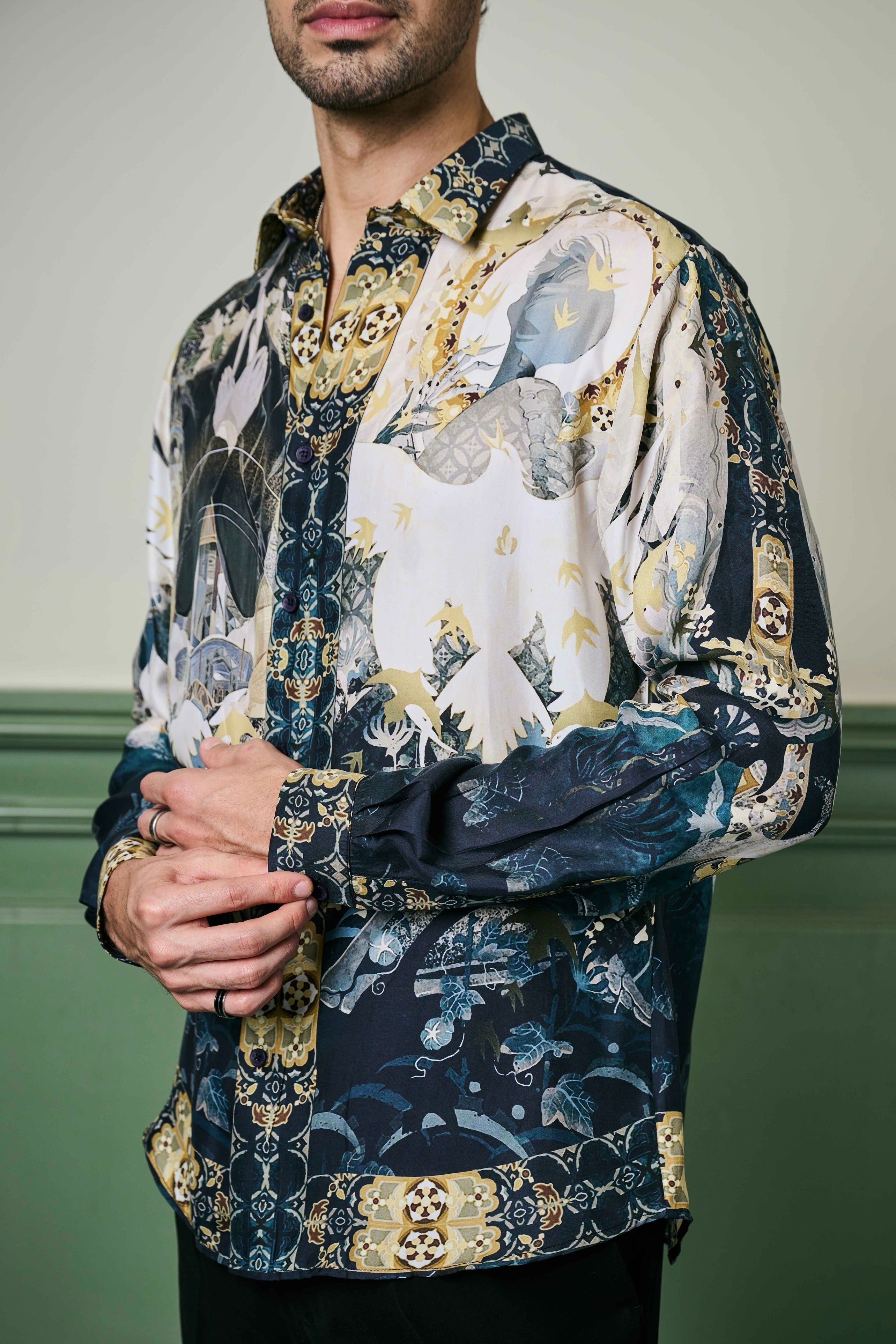 Kyoto Nightfall Habutai Silk Shirt