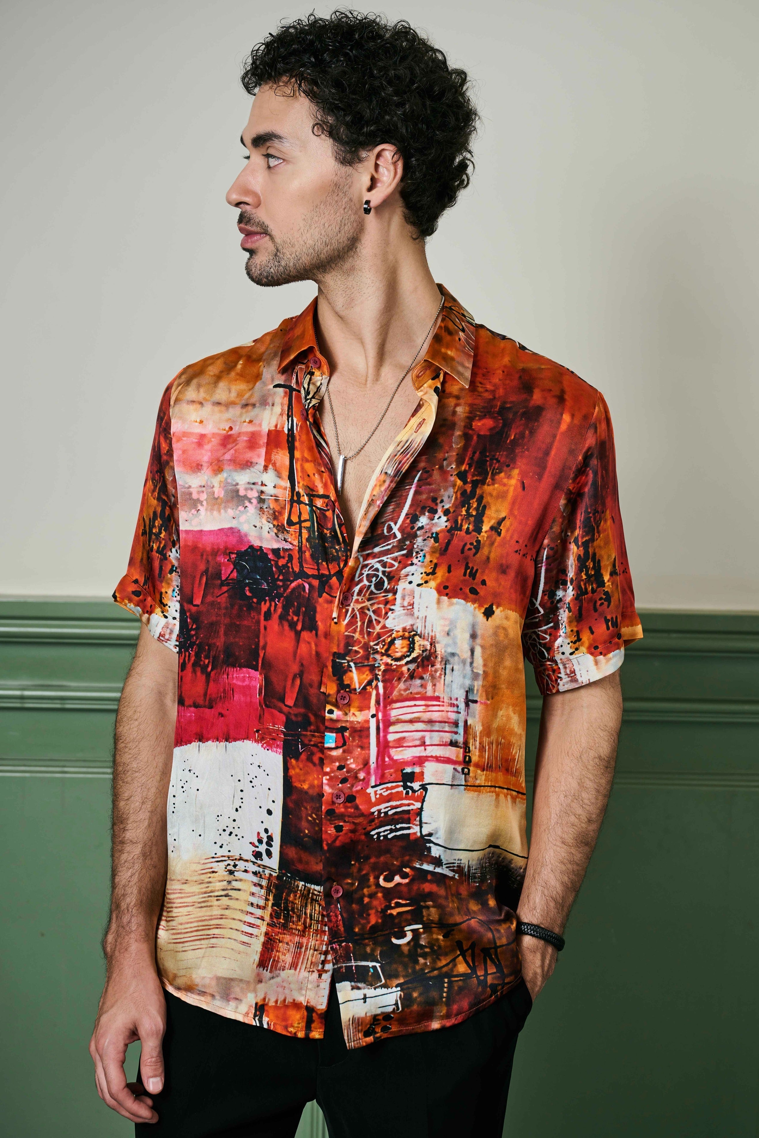 Ember Oasis Habutai Silk Shirt