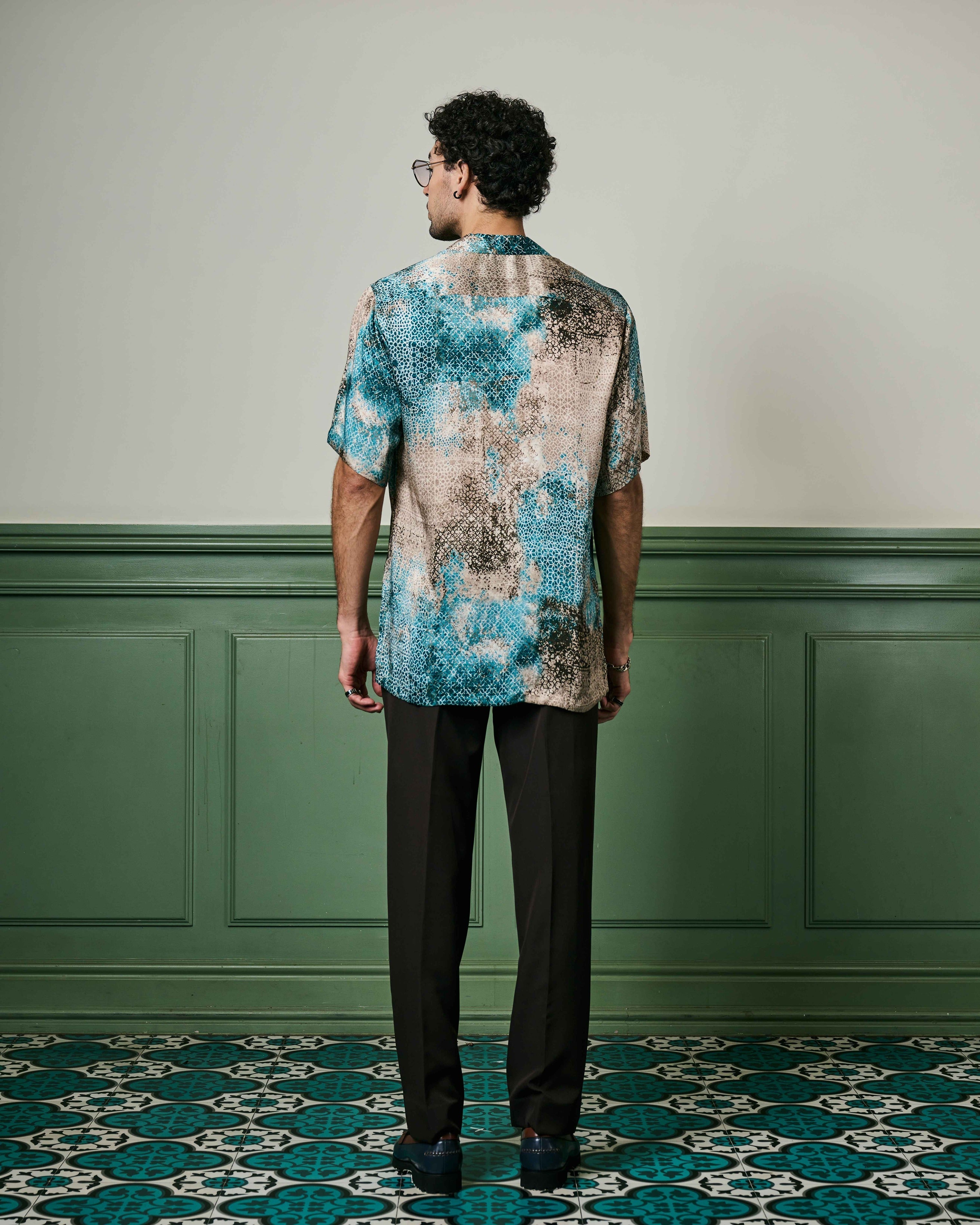 Azure Mirage Habutai Silk Shirt