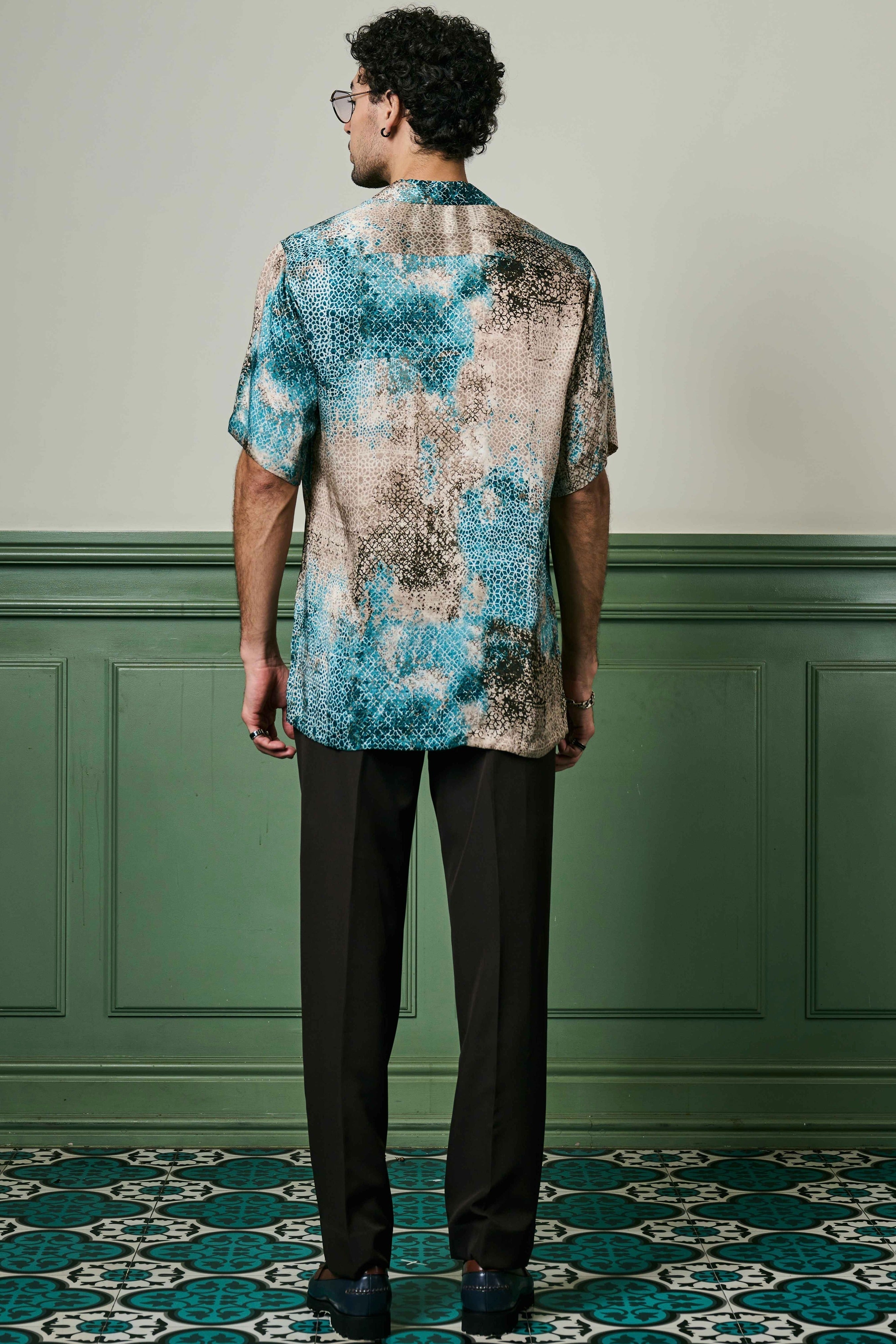 Azure Mirage Habutai Silk Shirt