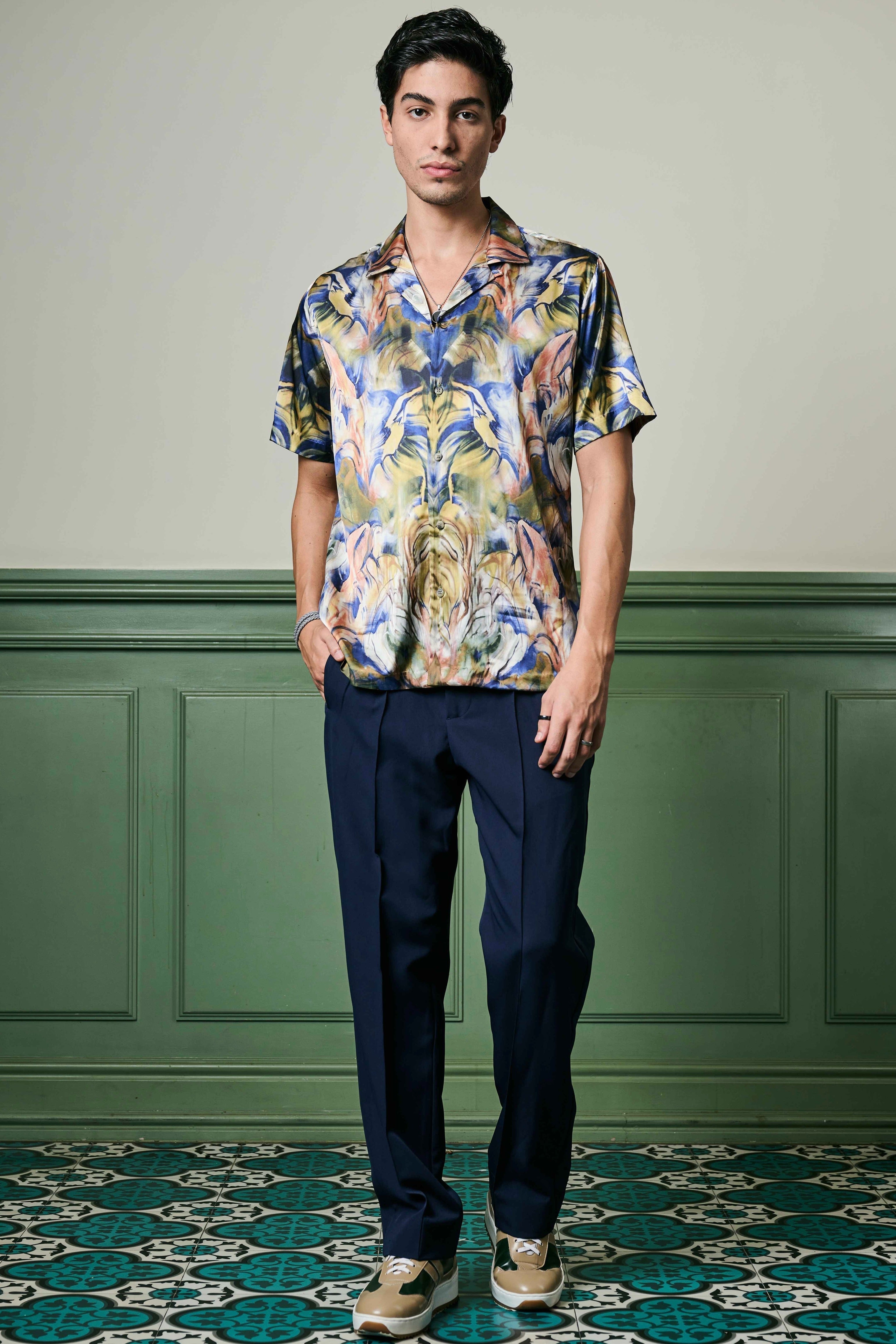 Verdant Dreams Habutai Silk Shirt