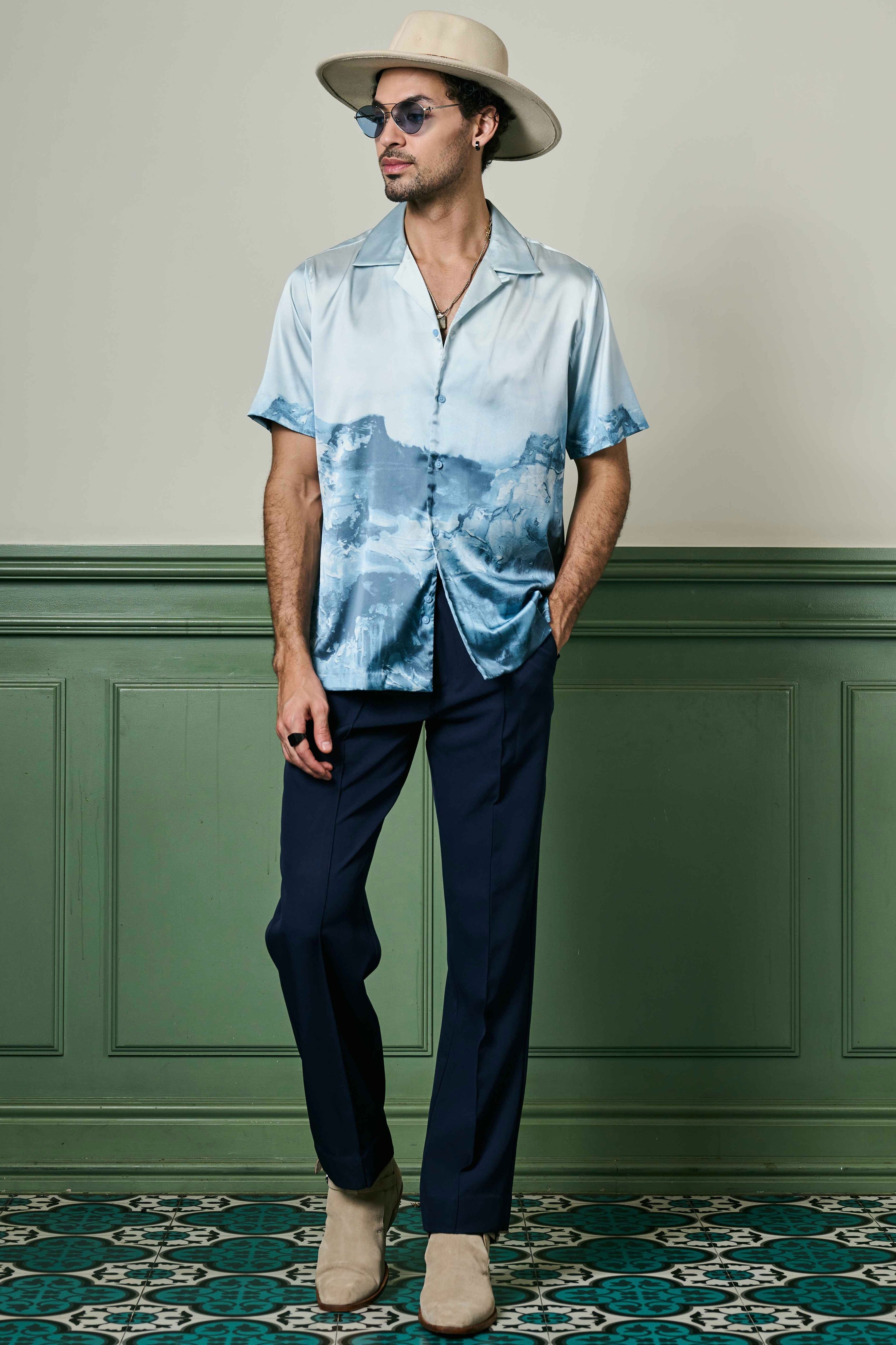 Arctic Reflections Habutai Silk Shirt