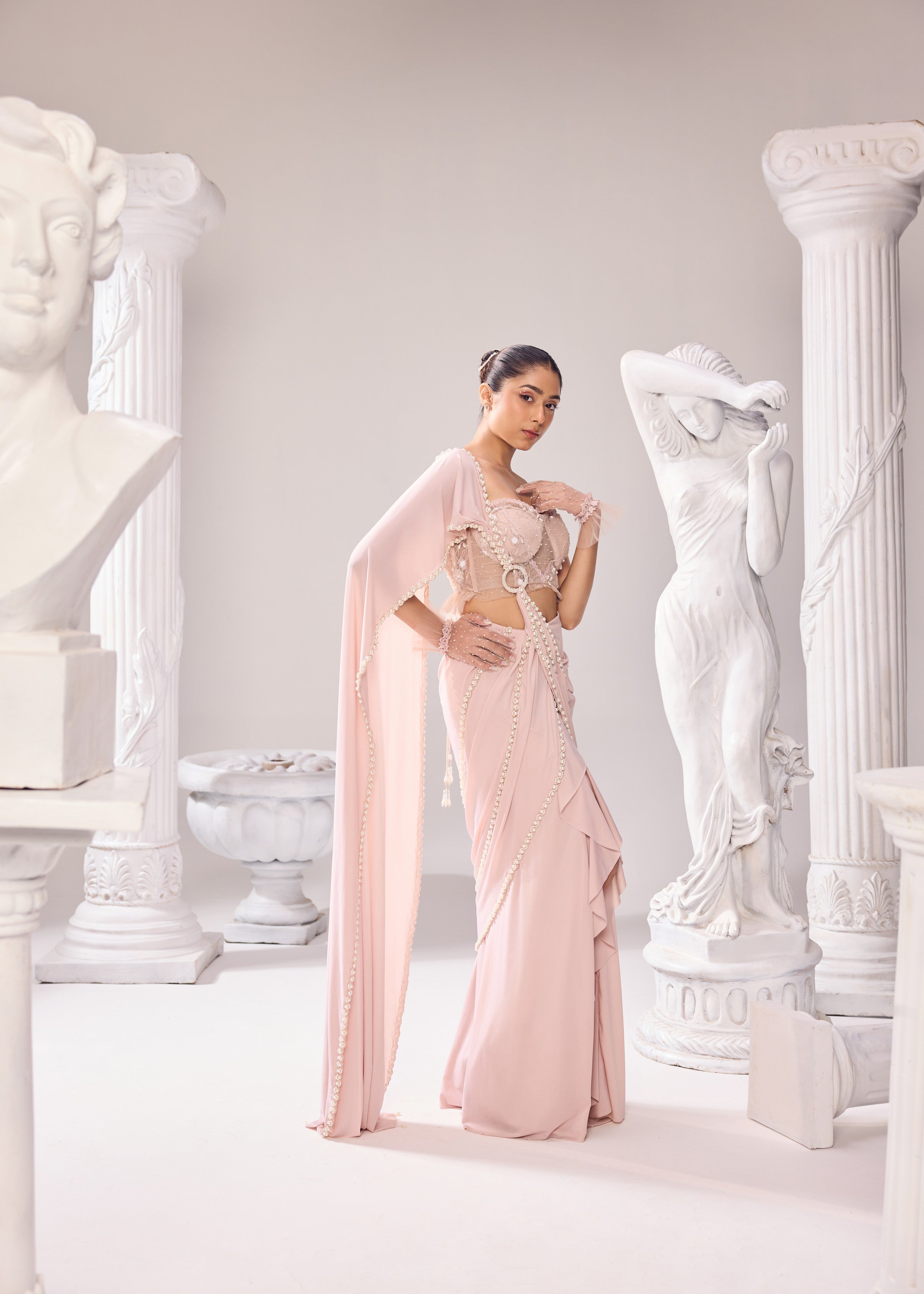 Clara Pearl Drape Saree