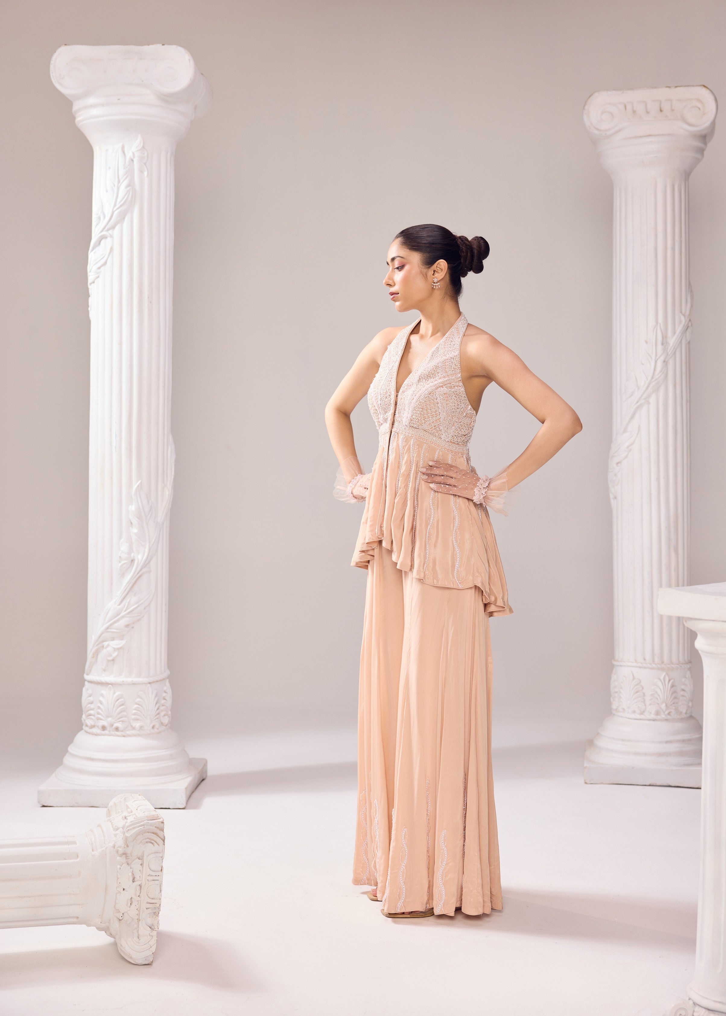 Hiley Halterneck peplum Sharara