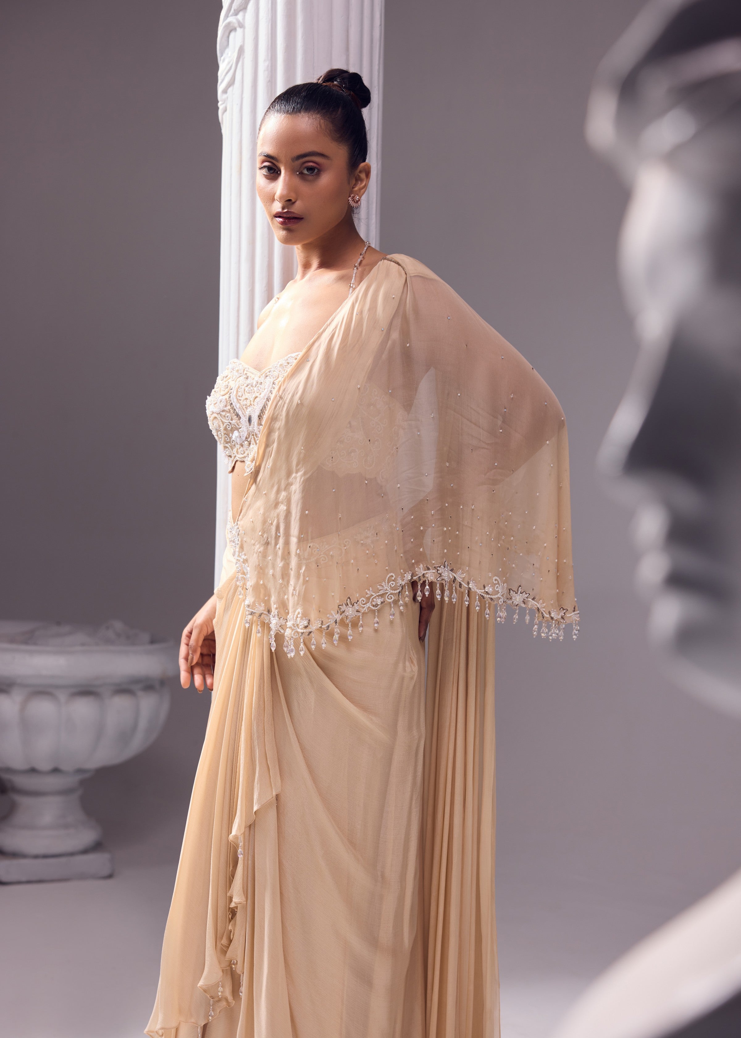 A- Symmetrical drape saree