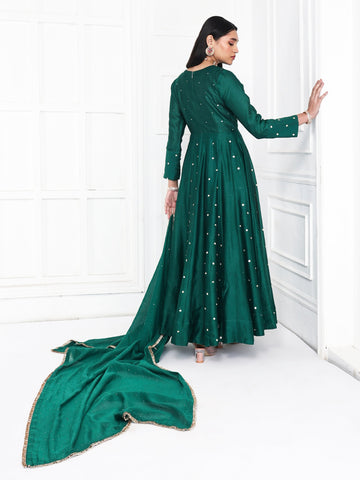 Anarkali paired with dupatta