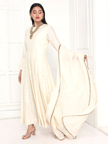 Anarkali paired with dupatta